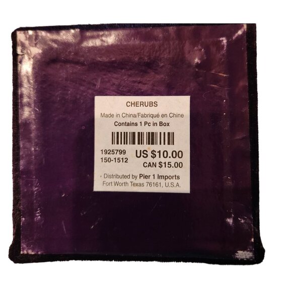 Pier One Cherub Christmas Ornament glass ball Purple Box Vtg 2002 celestial - Picture 6 of 8